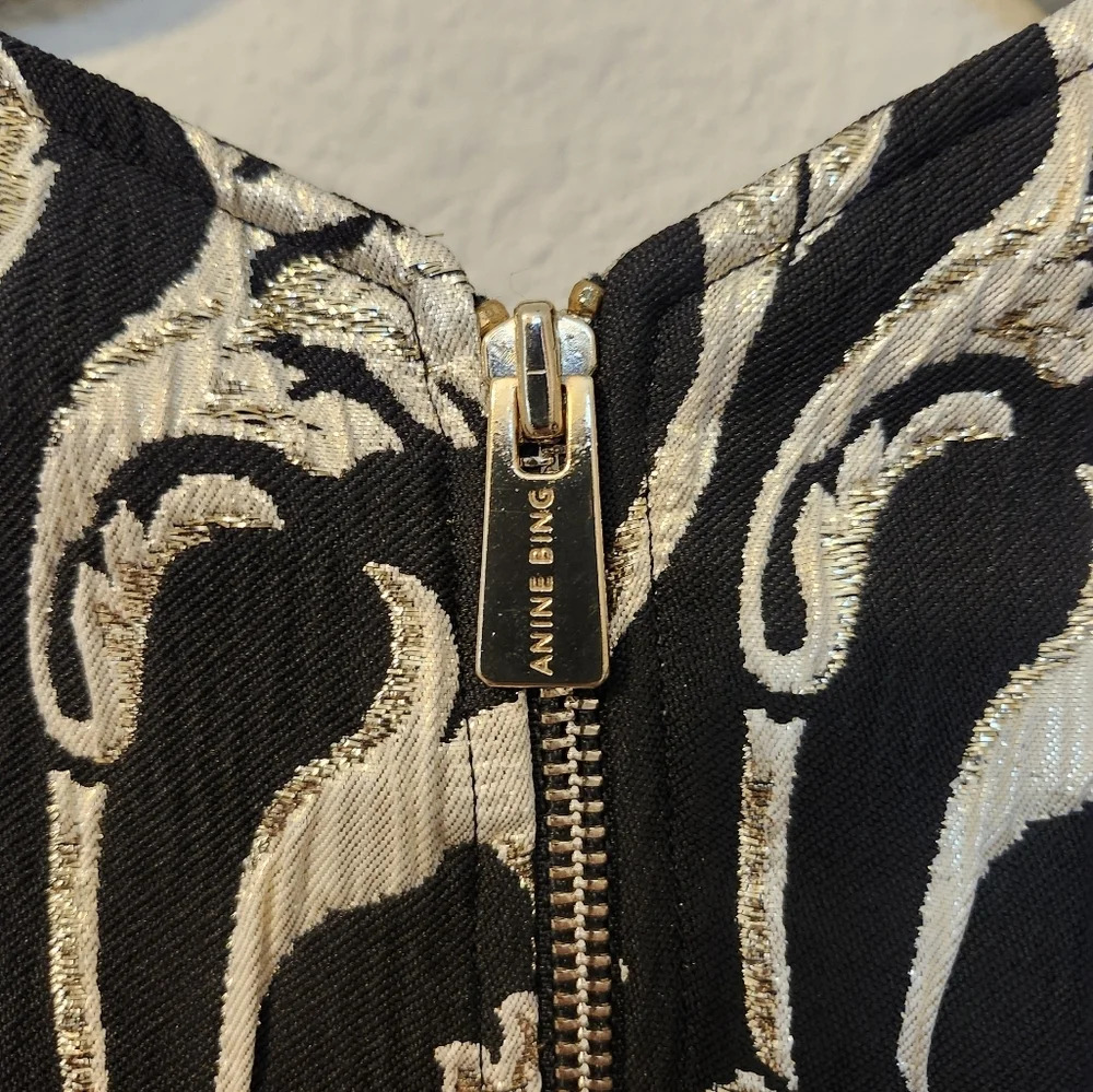 Anine Bing Brocade Foil Mini Dress - Picture 3 of 13